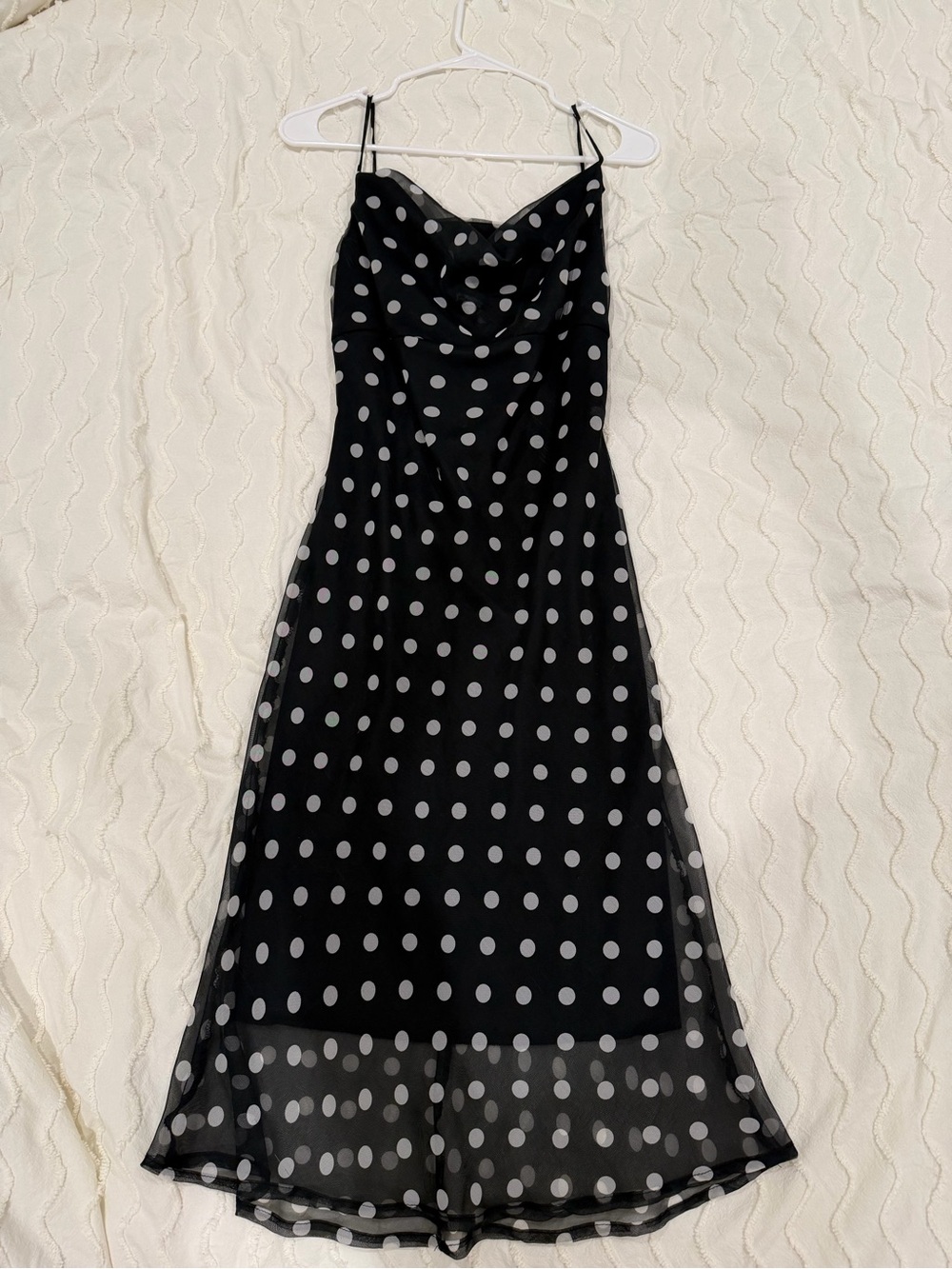 Black and White Polka Dot Midi Dress